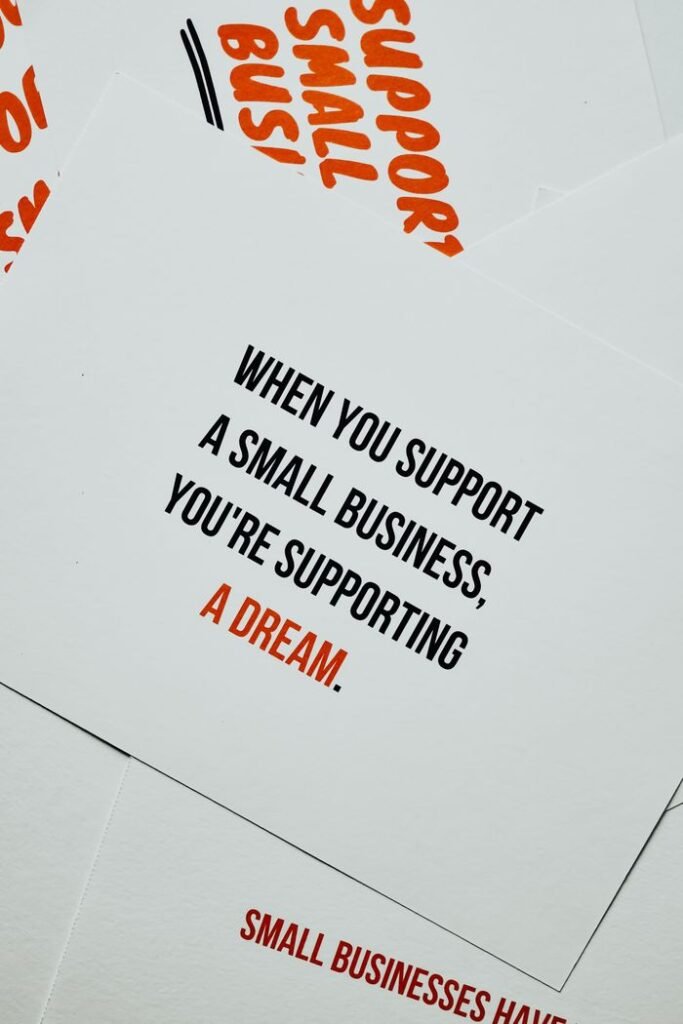 BUSINESS LOAN FOR SMALL BUSINESSES IN USA Postcard expressing the importance of supporting small businesses and their dreams.